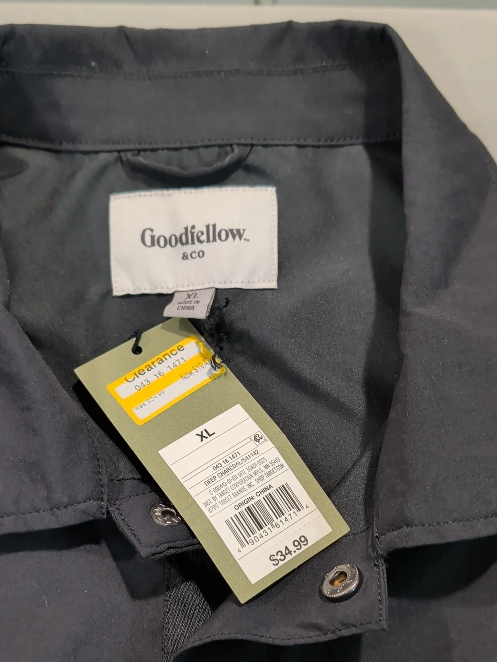 Goodfellow & Co. Men's Black Shirt Jacket - Size XL NWT